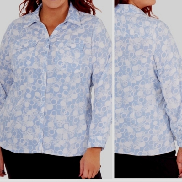 Ny Collection Women's Plus Size Stretch Shirt - Picture 2 of 9